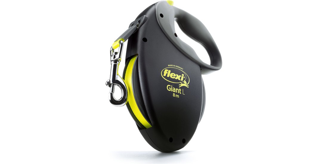 Guinzaglio flexi Giant L – 8 m – nero / neon