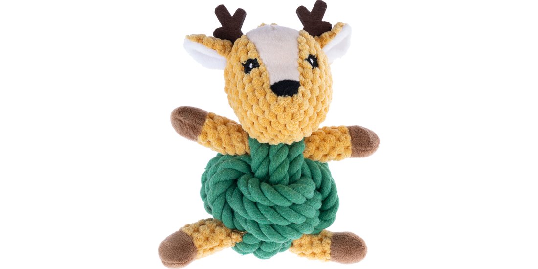 Renna gioco per cani TIAKI con corda – L 18 x…