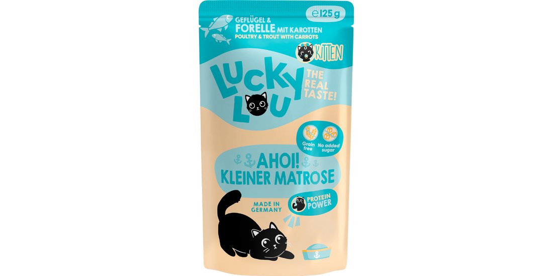 Lucky Lou Kitten 16 x 125 g umido gatto – Pollame…