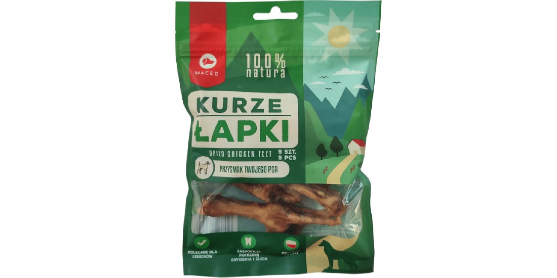 Maced Natural Zampe di Pollo Snack cane – 5 pz…