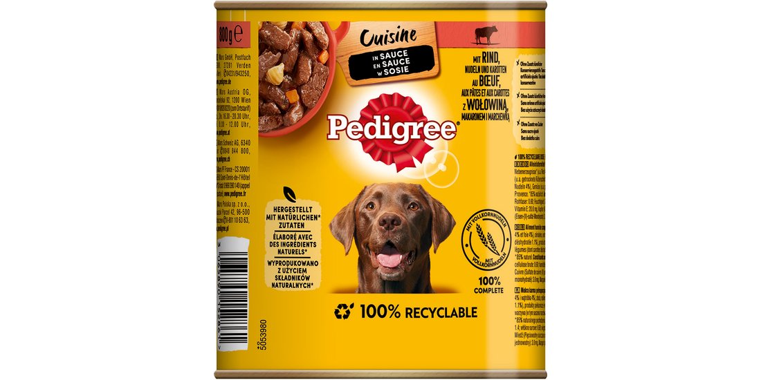 Pedigree Classic 12 x 800 g – Manzo e Carote …