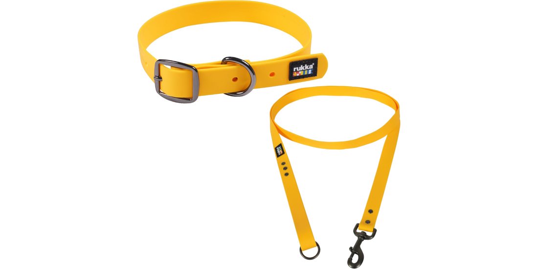 Rukka Biodipro Set guinzaglio e collare giallo…