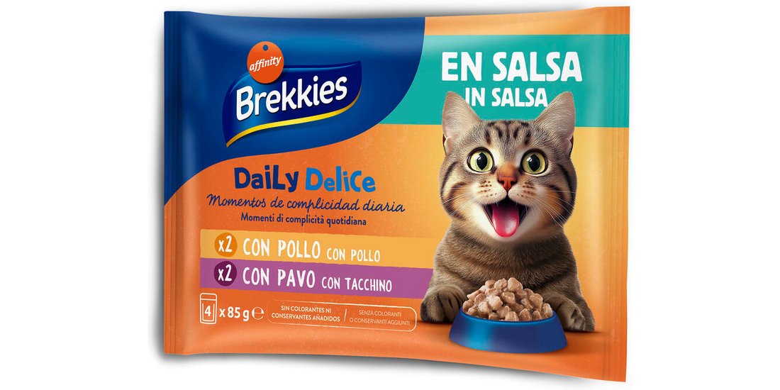 Brekkies Daily Delice 4 x 85 g – Pollo & Tacchino…