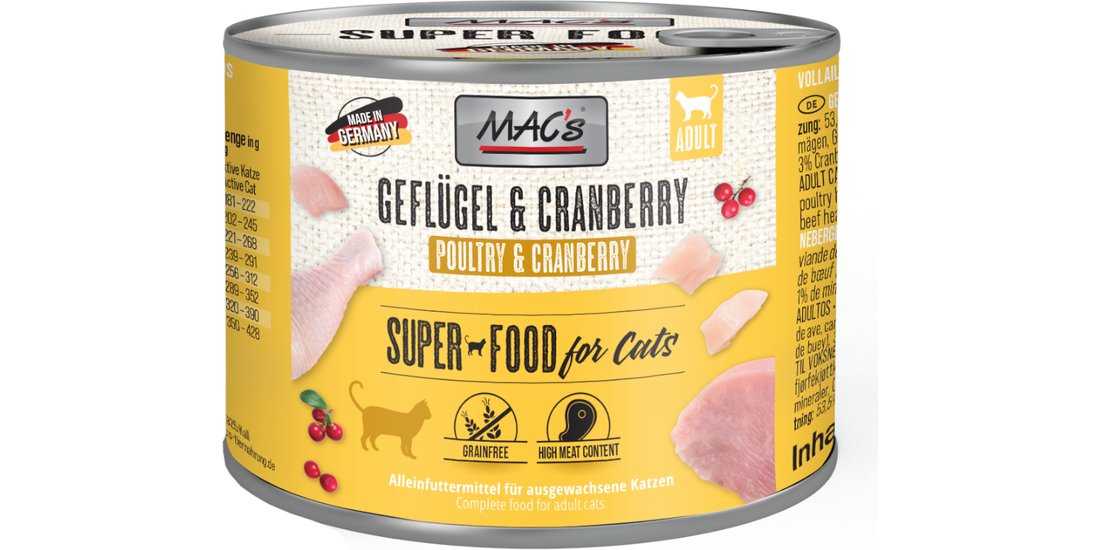 MAC’s Cat 12 x 200 g – Pollame Manzo & Mirtilli…
