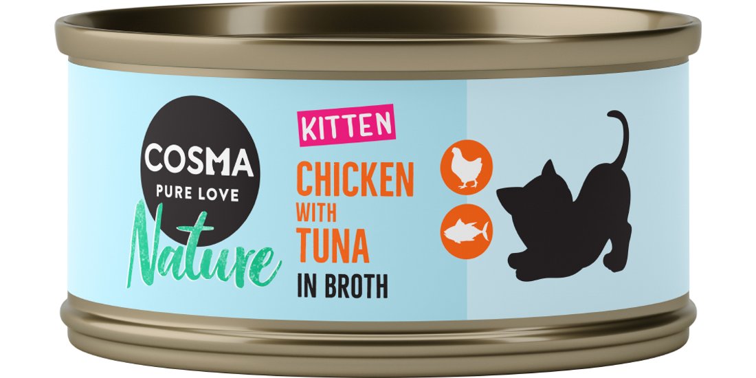 Cosma Nature Kitten 24 x 70 g – Pollo & Tonno