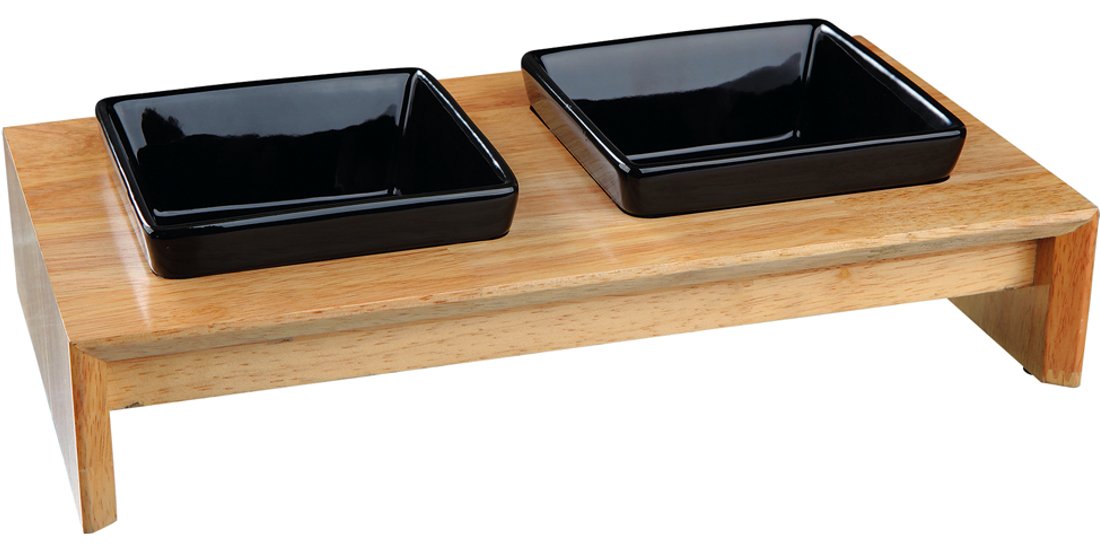 Doppia ciotola Trixie in ceramica / legno – 2…