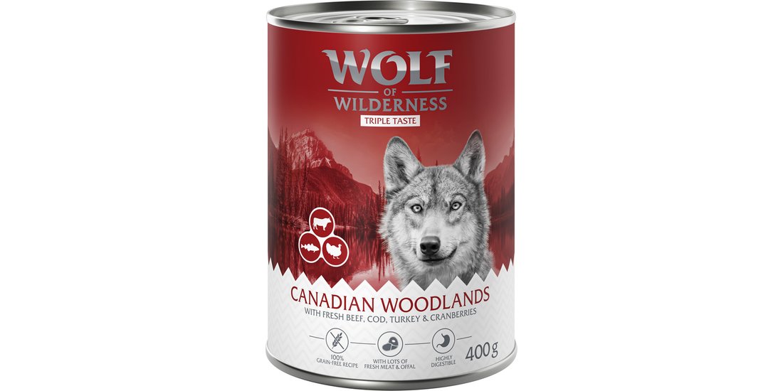 Wolf of Wilderness Adult 12 x 400 g umido Single…