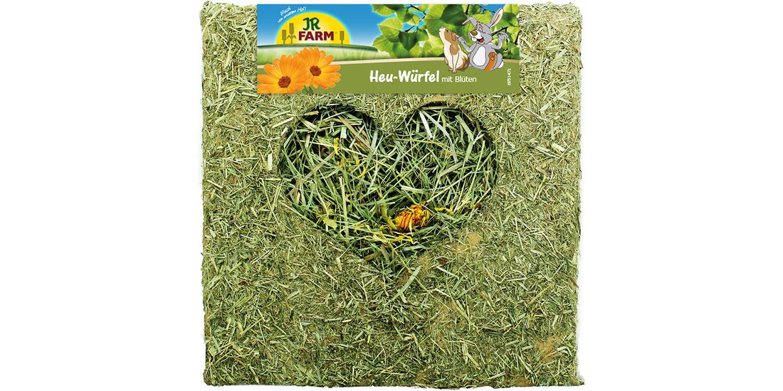JR Farm Cubo di fieno con fiori – 450 g