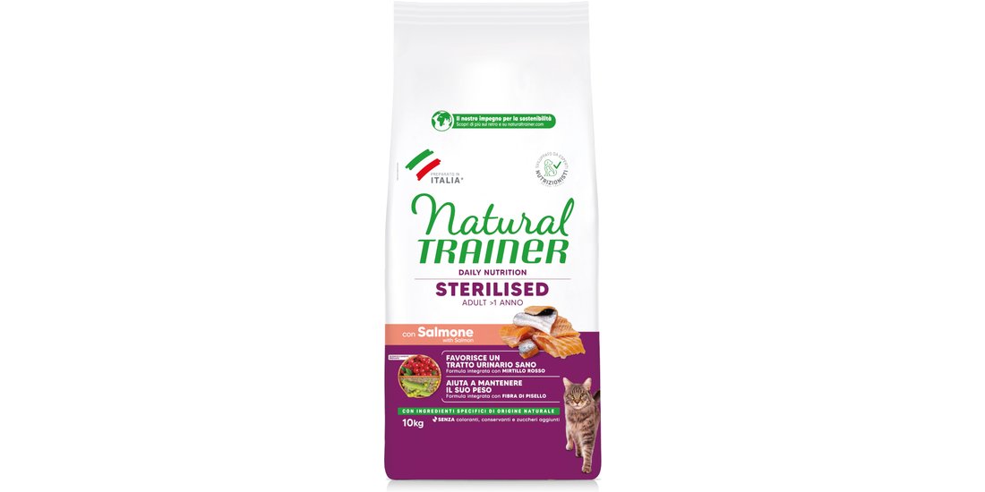 Natural Trainer Sterilised con Salmone Crocchette…