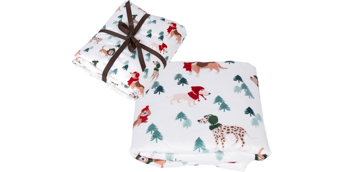 Coperta TIAKI Cani invernali divertenti – Set…