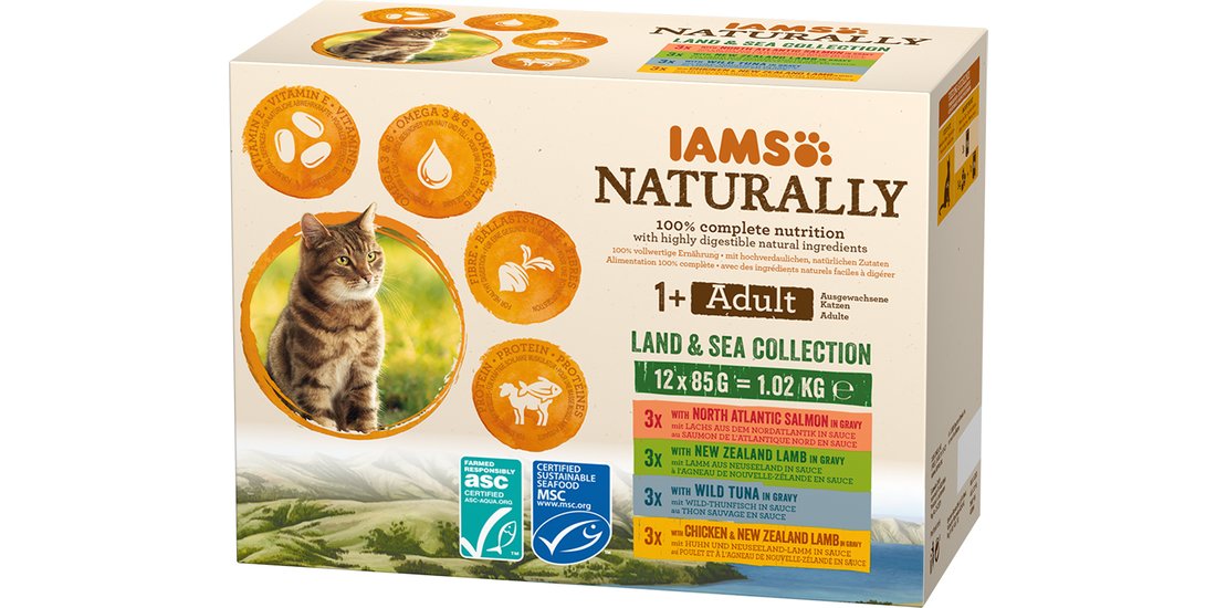 IAMS Naturally Adult Cat Land & Sea Collection…