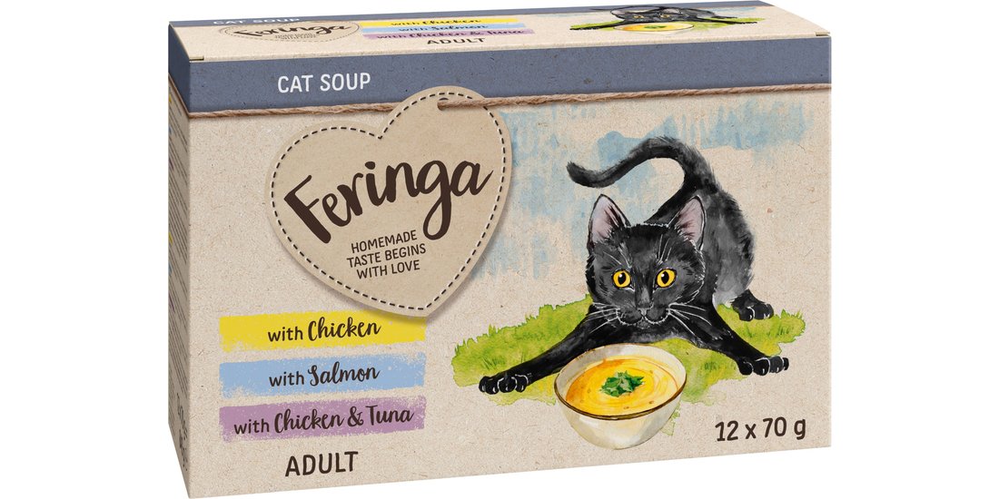 Feringa Cat Soup 12 x 70 g Alimento complementare…
