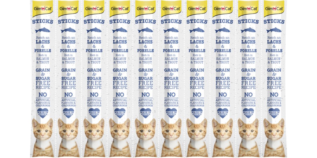 GimCat Stick Snack per gatti – 10 pz Salmone …