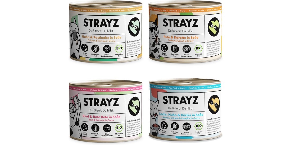 STRAYZ BIO Alimento umido per Gatti 8 x 200 g…