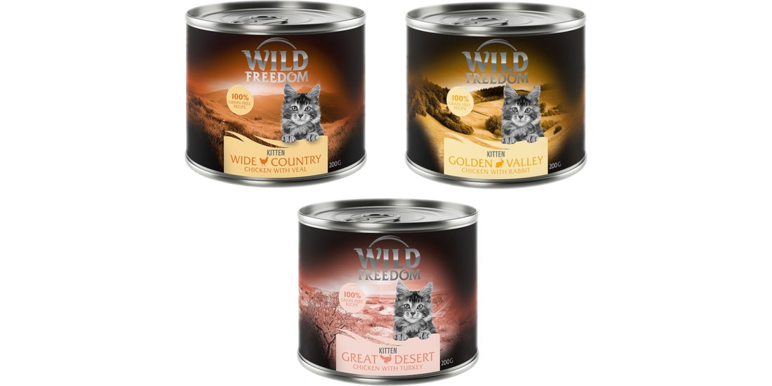 Wild Freedom Kitten lattine 6 x 200 g Umido per…