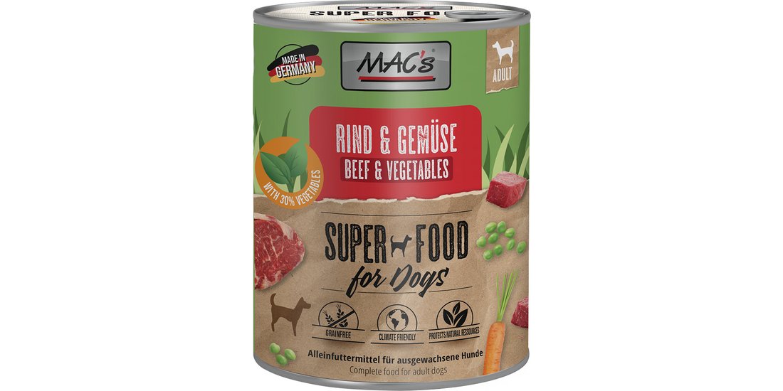 MAC’s 6 x 800 g Alimento umido per cane – Manzo…