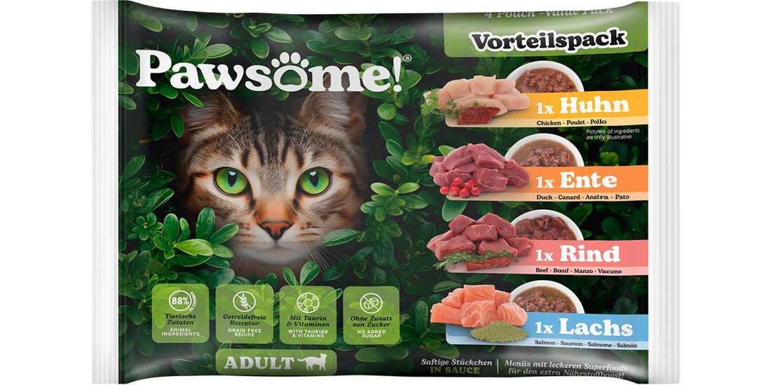Pawsome Adult 8 x 85 g umido per gatto – Mix: (…