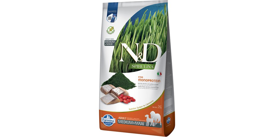 Farmina N&D Spirulina Adult Medium/Maxi Aringa…