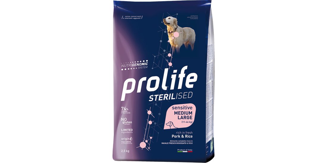 Prolife Sterilised Sensitive Maiale e Riso Crocchette…