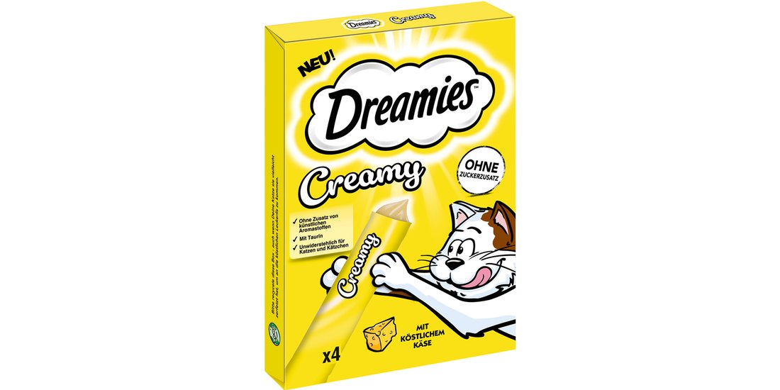 Catisfactions Dreamies Creamy – 4 x 10 g Formaggio…
