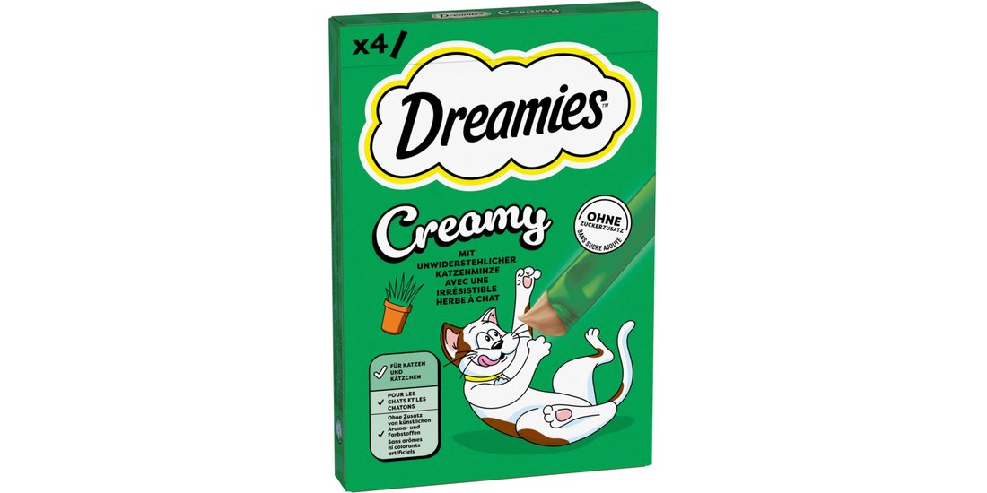Catisfactions Dreamies Creamy – 4 x 10 g Erba…