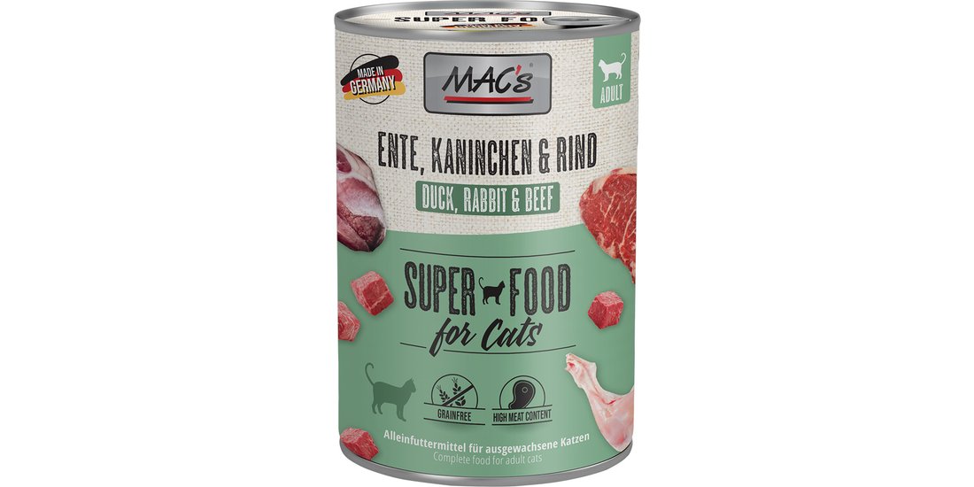 MAC’s Cat 24 x 400 g – Anatra Coniglio Manzo