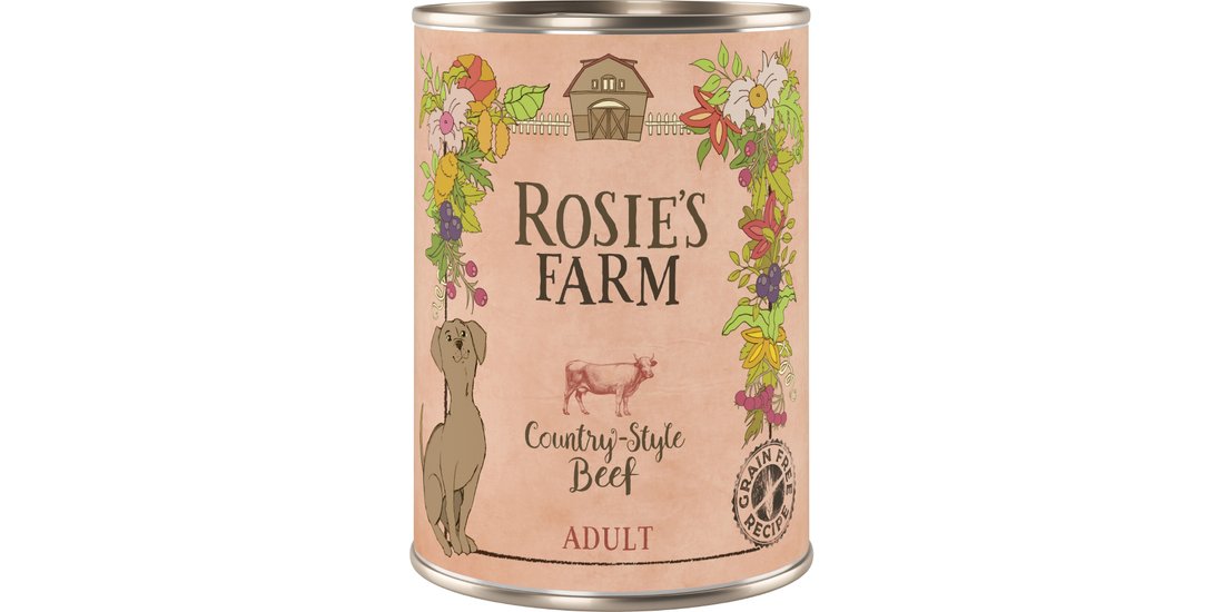 Rosie’s Farm Adult 24 x 400 g umido cane – Manzo…