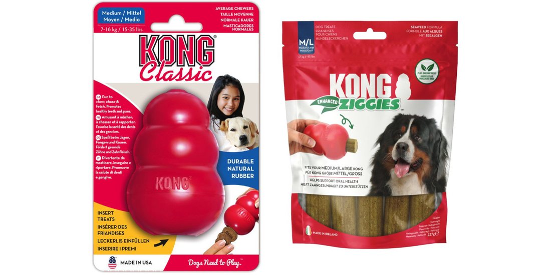 KONG Classic – KONG M (88 cm) + Kong Ziggies …