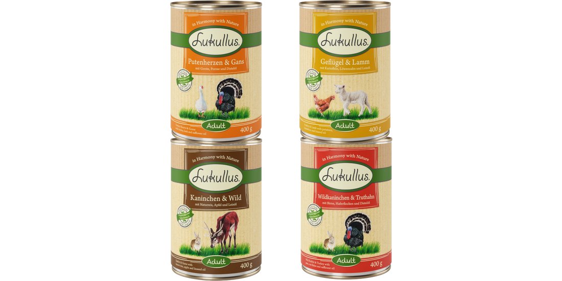 Lukullus 24 x 400 g – Mix 1 (4 gusti): Pollame…