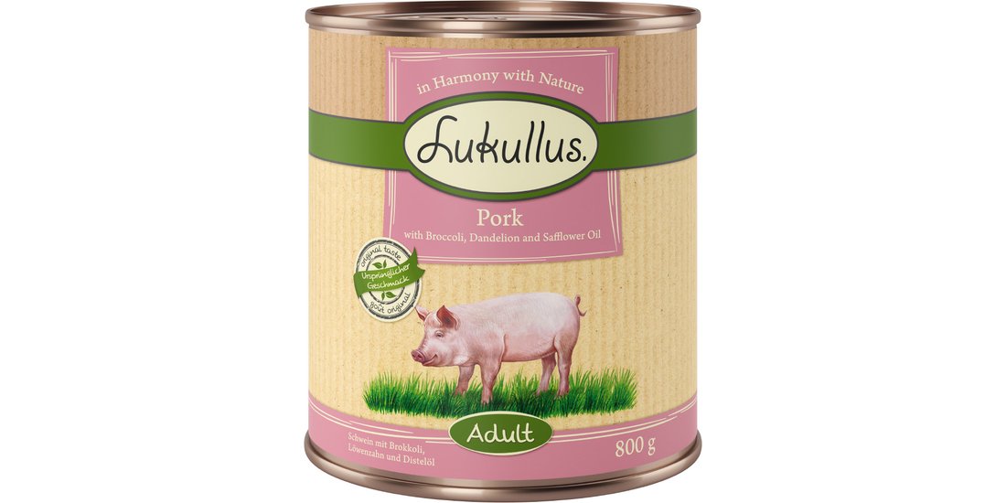 Lukullus Adult senza cereali 6 x 800 g – Maiale…