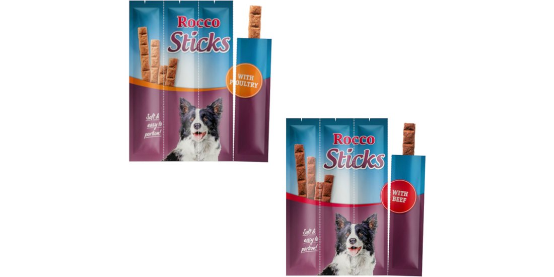 Set prova! 2 x 120 g Rocco Sticks Snack per cani…