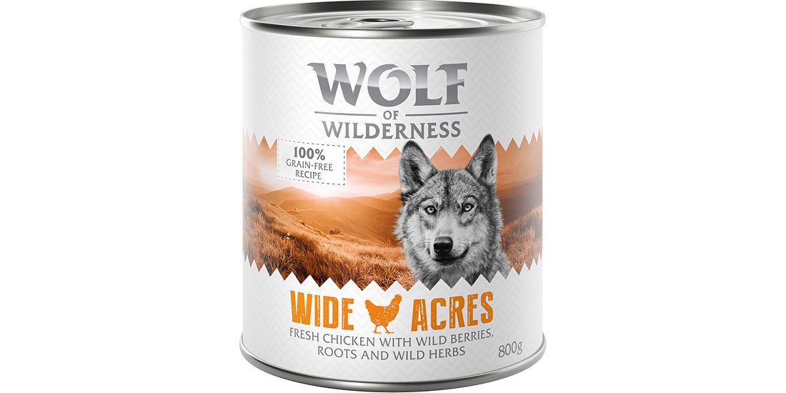 Wolf of Wilderness Adult 24 x 800 g umido Single…