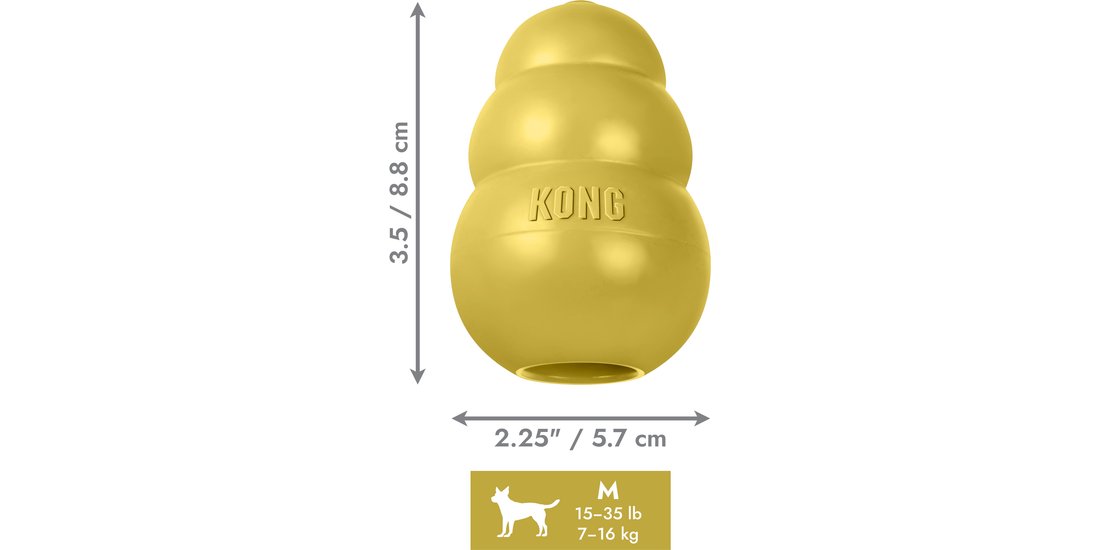 KONG Classic Gold – Tg. M: ca. Ø 55 x H 9 cm