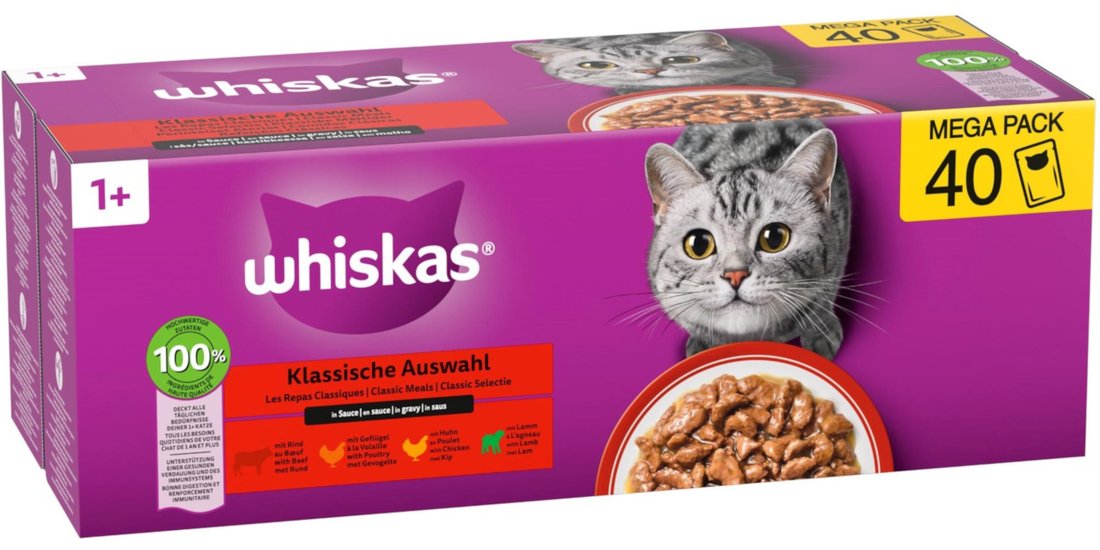 Whiskas 1+ Adult Buste 40 x 85 g – Selezione …