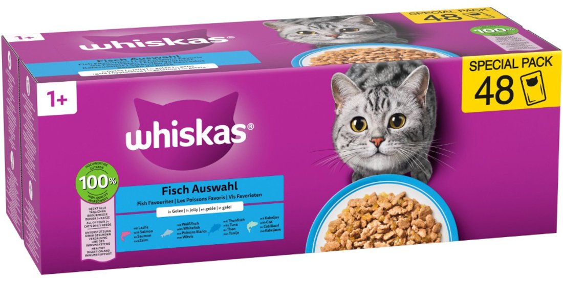 Whiskas 1+ buste 48 x 85 g Alimento umido per…