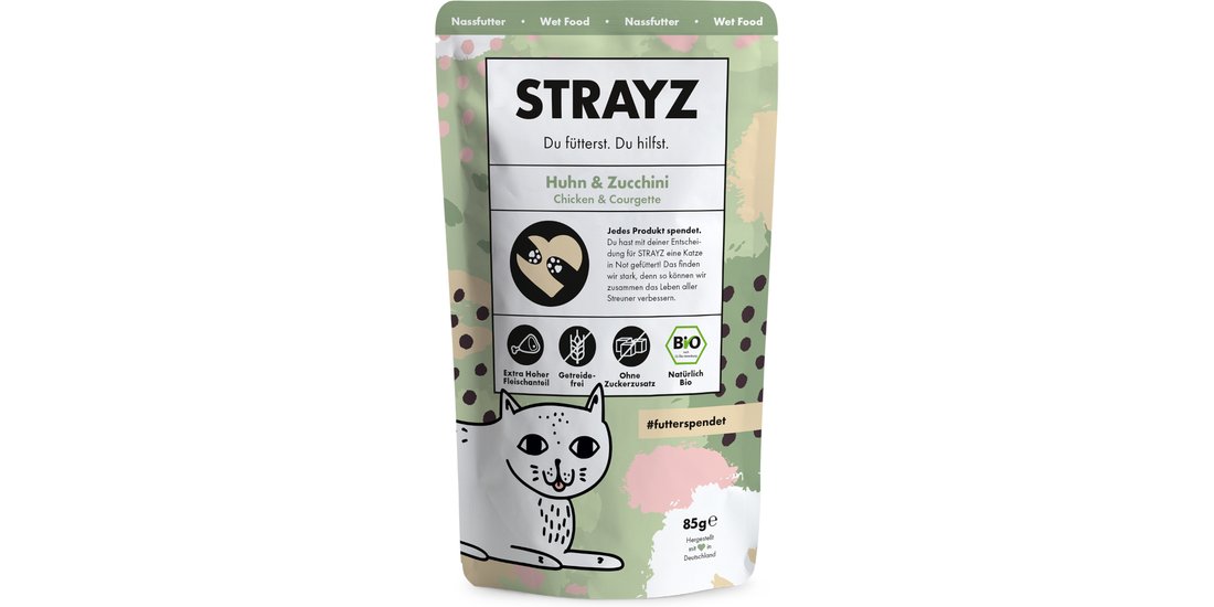 STRAYZ BIO cat in buste 6 x 85 g – Pollo bio …