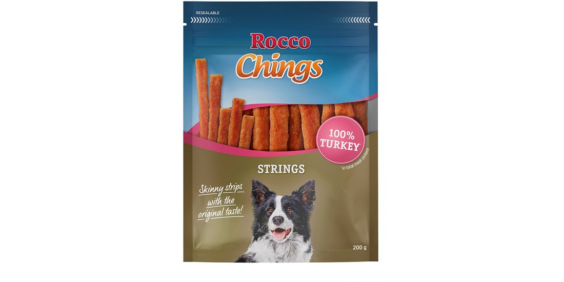 Rocco Chings Strings Snack per cane – 200 g Tacchino…