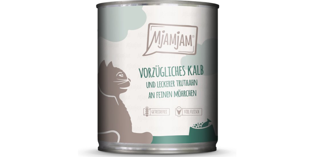 MjAMjAM 6 x 800 g umido gatto – Vitello & Tacchino…