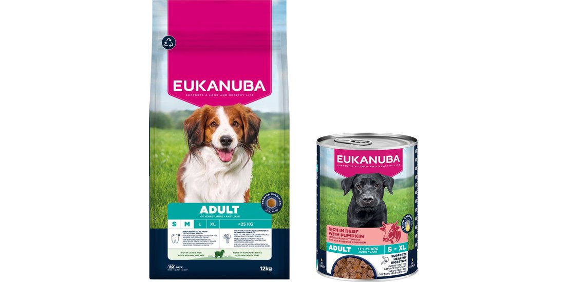 12 kg Eukanuba Premium Nutrition + 3 x 400 g …