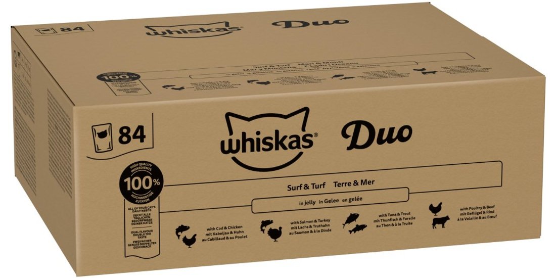 Whiskas 1+ buste 84 x 85 g – Duo Terra e Mare…