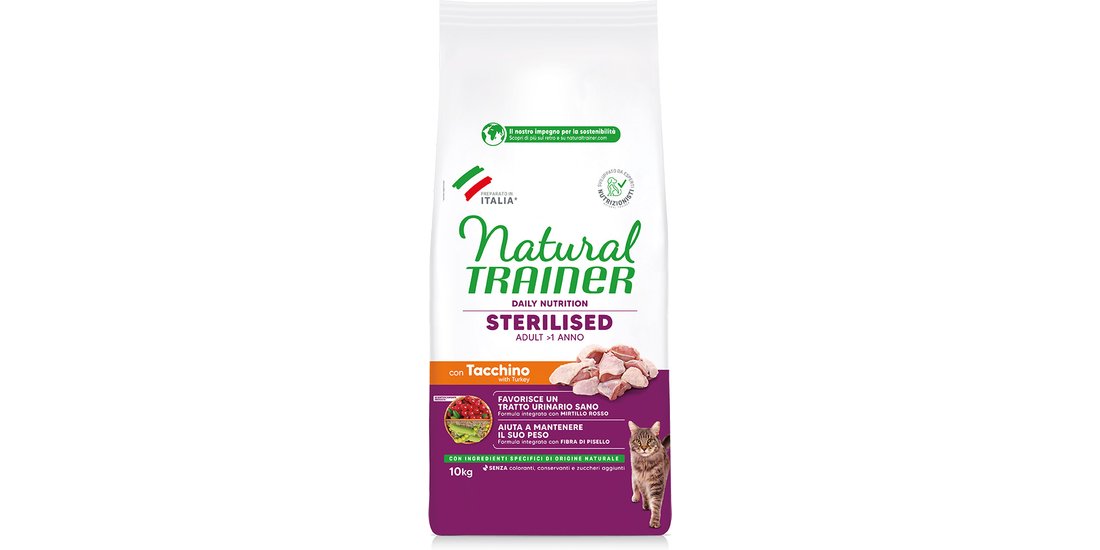 Natural Trainer Sterilised con Tacchino Crocchette…