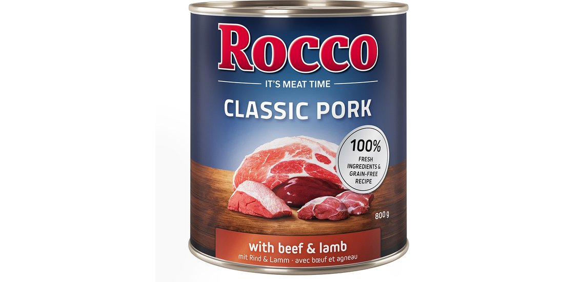 Rocco Classic Pork 24 x 800 g umido per cane – …