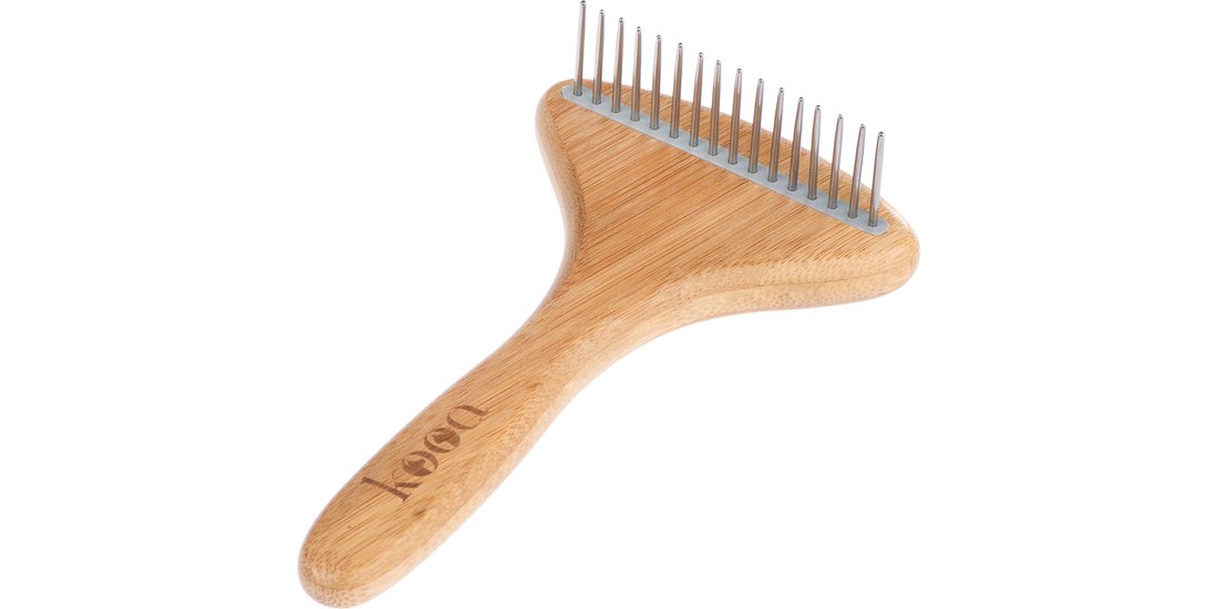 kooa Pettine a rastrello in bambù con denti rotanti…