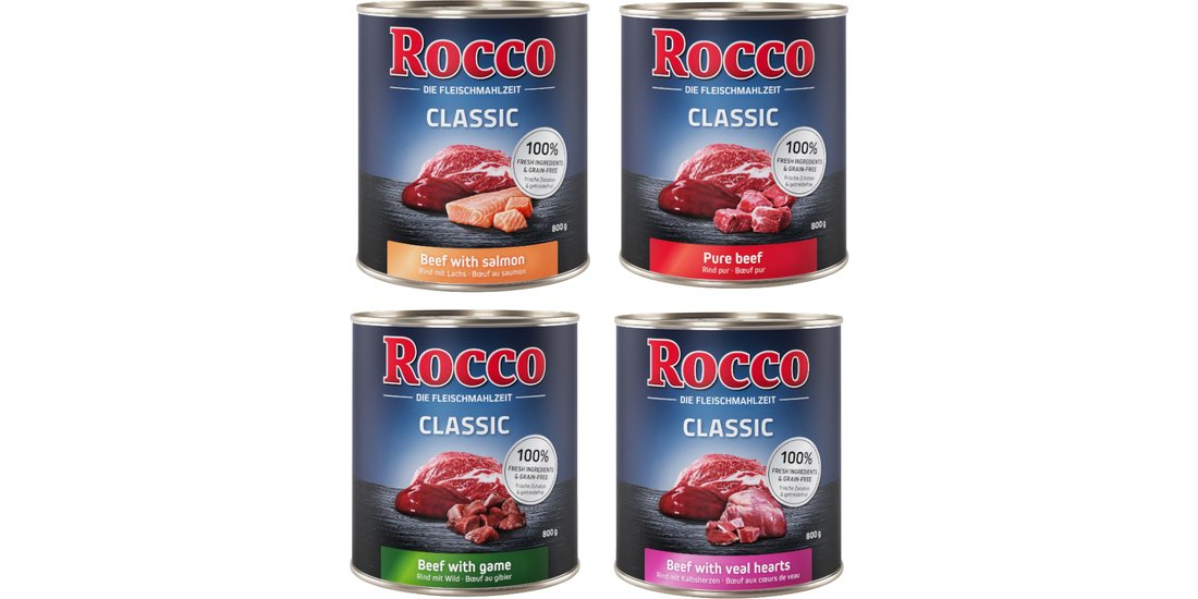 Rocco Classic 24 x 800 g Alimento umido per cani…