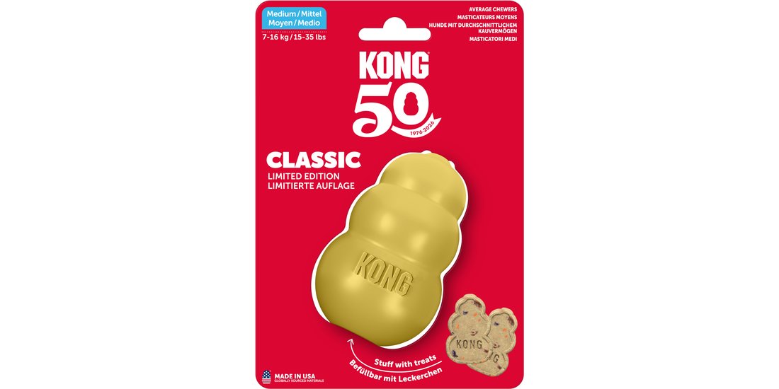 KONG Classic Gold – Tg. M: ca. Ø 55 x H 9 cm