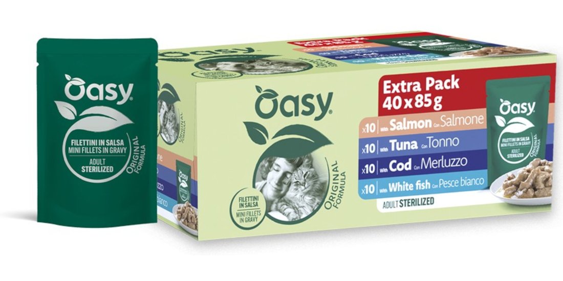 Oasy Chunks Adult Sterilized Pacco misto 40 x…
