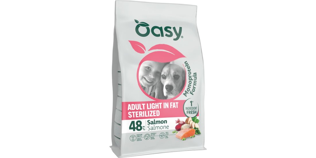 Oasy Adult Light Sterilized Salmone – 10 kg