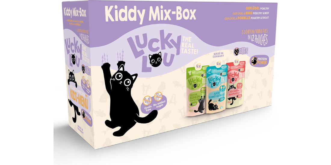 Lucky Lou Kitten 48 x 125 g umido gatto – Mix…