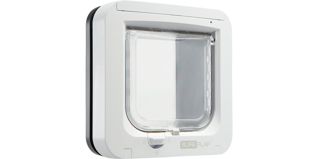 Gattaiola SureFlap con Microchip – Grigio / Bianco…