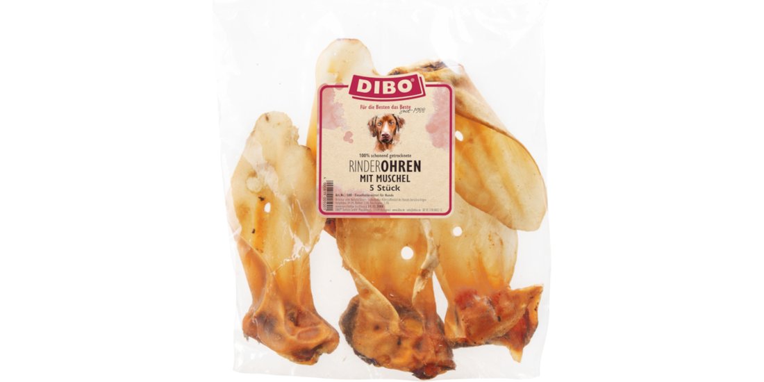 DIBO Orecchie di manzo intere – 5 pz